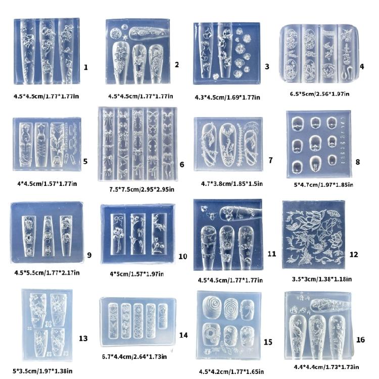 Artistics Embossed Silicone Mould For Nail Craft Projects Jewelry Making And Surfaces Embellishments