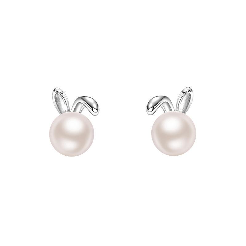 Cute Little Rabbit Earrings Pearl Earrings Mini Earrings for Best Friend Gifts