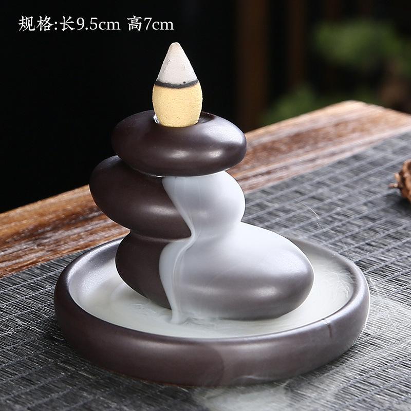 

Backflow incense burner stone rockery, antique ceramic incense burner incense ware, new home indoor return incense burner