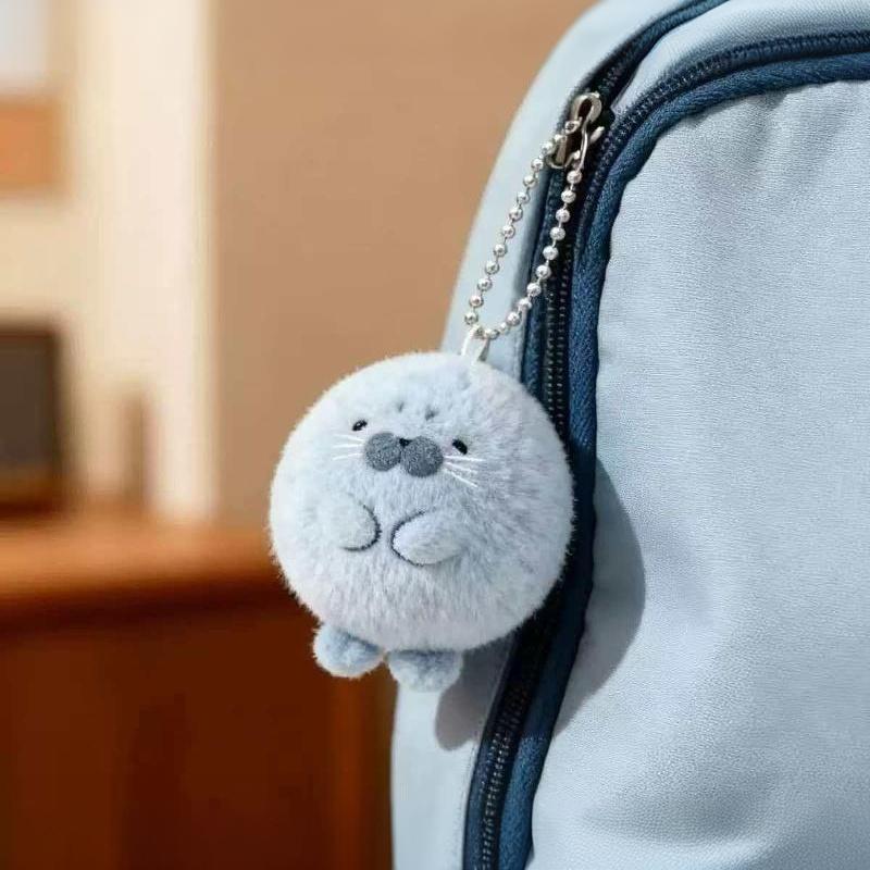 10cm Super Cute Gray Seal Plush Pendant Cartoon Animal Hanging Ornament for Backpack Keychain Small Gift