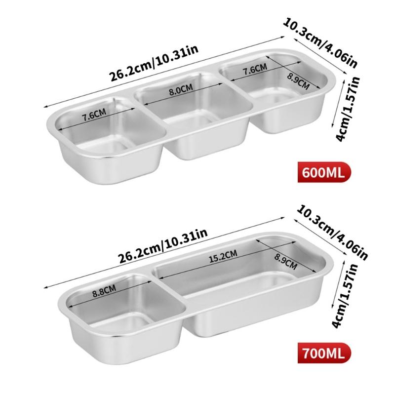 2 Pack Divided Meal Preps Container With Secures Lid Odor Resistant Dishwasher Safe Steel Snacks Box Lunch Organizers