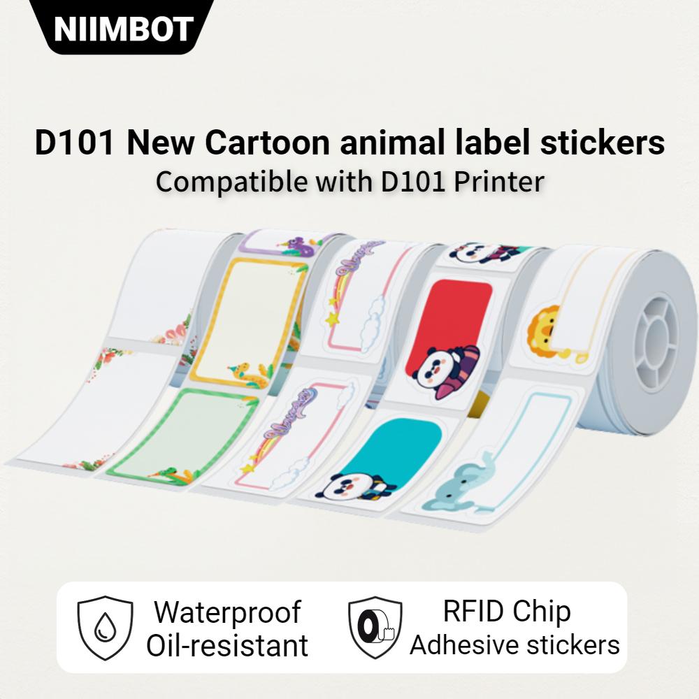

Niimbot новые наклейки с мультяшными животными, совместимые с принтером D101