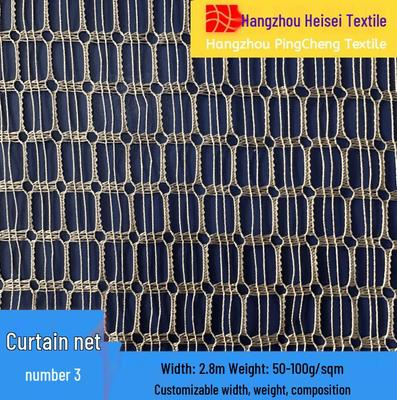 3D Lattice Mesh Curtain Fabric, Warp-Knitted Breathable Large-Hole Mesh, Light-Transmitting Gauze for Living Room & Bedroom Curtains