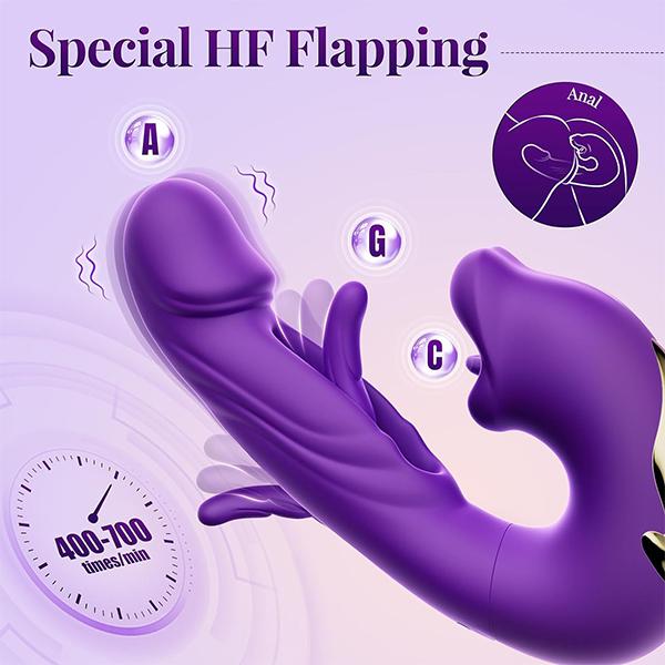 G Spot Vibrators with Clitoral Stimulation for Women with 5 Tongue Licks 7 Vibration Modes 7 Stroke Modes Dildo Vibrator Sex for Women