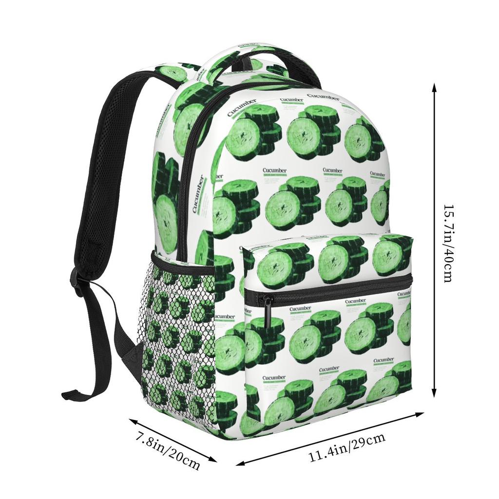 Cucumber Scientific Student Backpack School Bag Hiking Travel Daypack for Boys Girls Fashion Bookbag Shoulder Bags