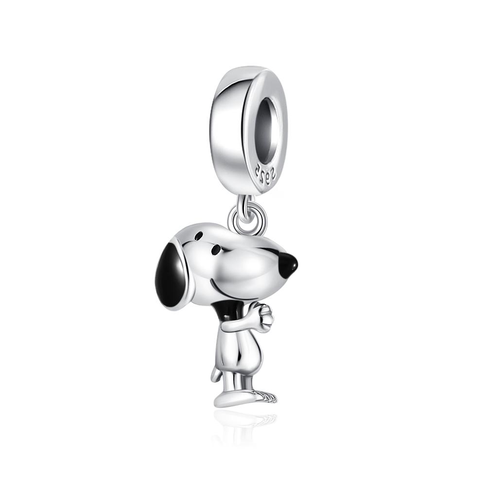 MINISO NPEANUTS@ Snoopy Charlie Brown Linus Van Pelt Peppermint Patty Pendant Original 925 Silver Charm Fit Bracelet For Women