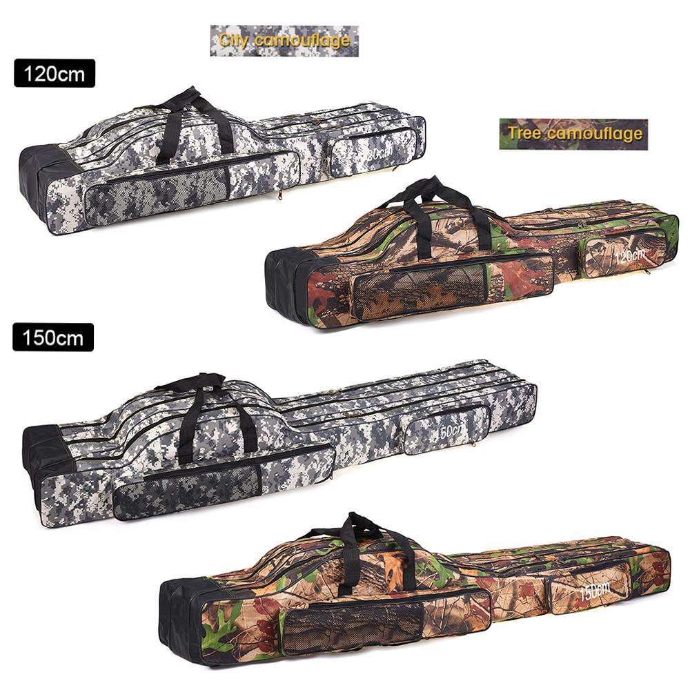 3 Layers Fishing Bag Portable Folding Fishing Rod Reel Bag Fishing Tackle Carry Bag Case Travel
