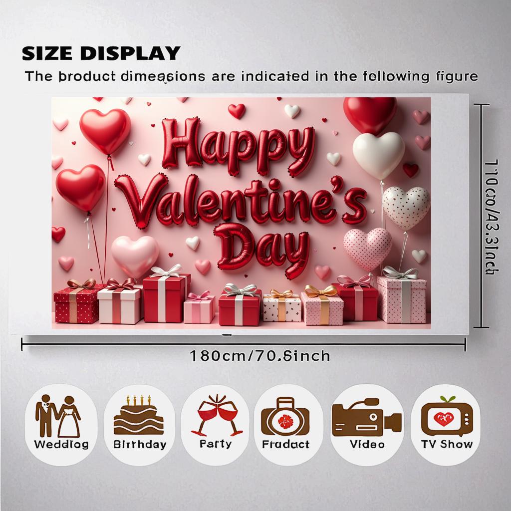 Portable Balloon Backdrop Charming Colorful Easy-to-hang Anniversary Display Thematic Event Decor for Valentine's Day