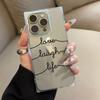 Clear Square Back Tube Case Protection For iPhone 16 ProMax 12 15 Plus 11 14 Pro Max 13 Anti-Oxygen,Simple English Pattern Casing
