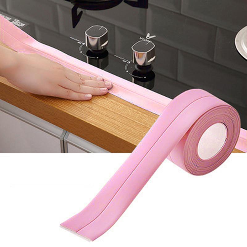Sink Bath Sealing Strip Tape White PVC Self Adhesive Waterproof Wall Sticker for Bathroom Kitchen