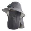 Solar Power Fisherman Hat With 3 Speed Fan Rechargeable Battery Face Neck Cover Sunproof Hat For Hiking Fishing
