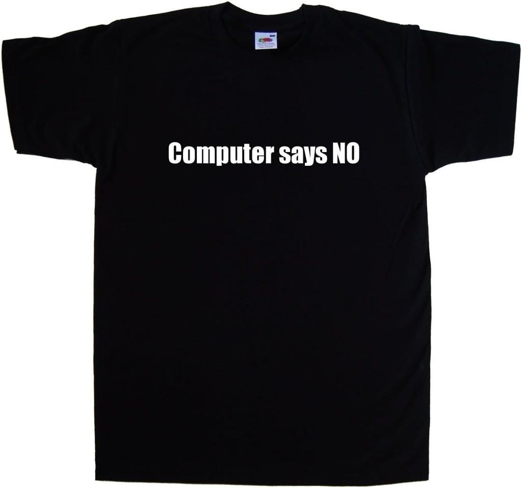 Computer says NO Black T-shirt