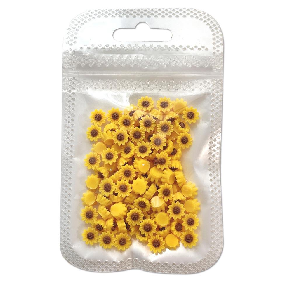 

100pcs 6*6mm Daisy Rhinestones Realistic Nail Decoration Rhinestones For Nail Art жовтий