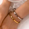 Stainless Steel Flower Bangle Gold Color RhinestoneeCrystal Bracelets For Women