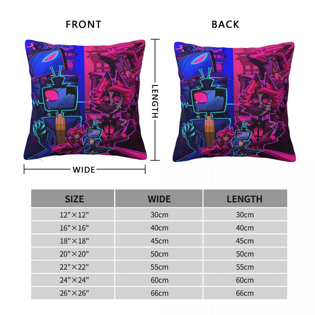 Hazbines Hoteles Alastor Vox 2 Printing Pillowcases Cushion Cover Throw Pillow Cover Y2K Bedroom Decor Zippered Multi-Size