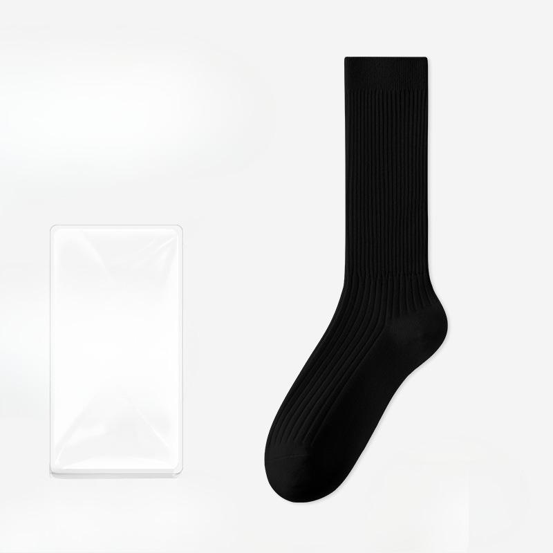 

Женские осенне-зимние повседневные носки из хлопка с длинным ворсом, однотонные, не скатывающиеся, бесшовные 1 pair чёрный