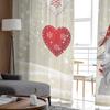 Christmas Gnome Snowflake Love Heart Tulle Gardiner Kjøkkendør Gardin Chiffon Sheer Voile Julegardiner til stuen