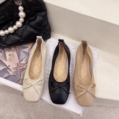 Women's Pumps  Autumn Ballet Shoes Women Slip-on Boat Shoes Round Toe Bow-knot Moccasin  Soft Comfortable Shallow