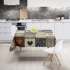 One piece of retro-style checkered polyester tablecloth, washable tablecloth, for dining room and festive parties.PMJ