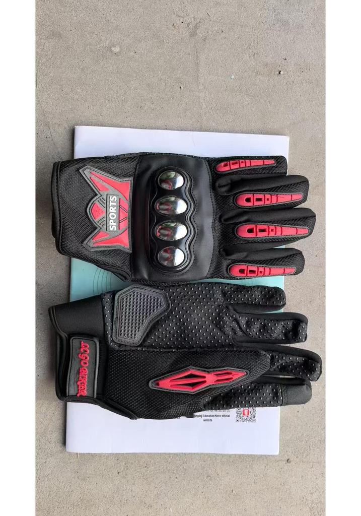 Guanti da moto con guscio in acciaio a mezze dita per uomo e donna - Protezione per sport all'aria aperta, fitness e alpinismo