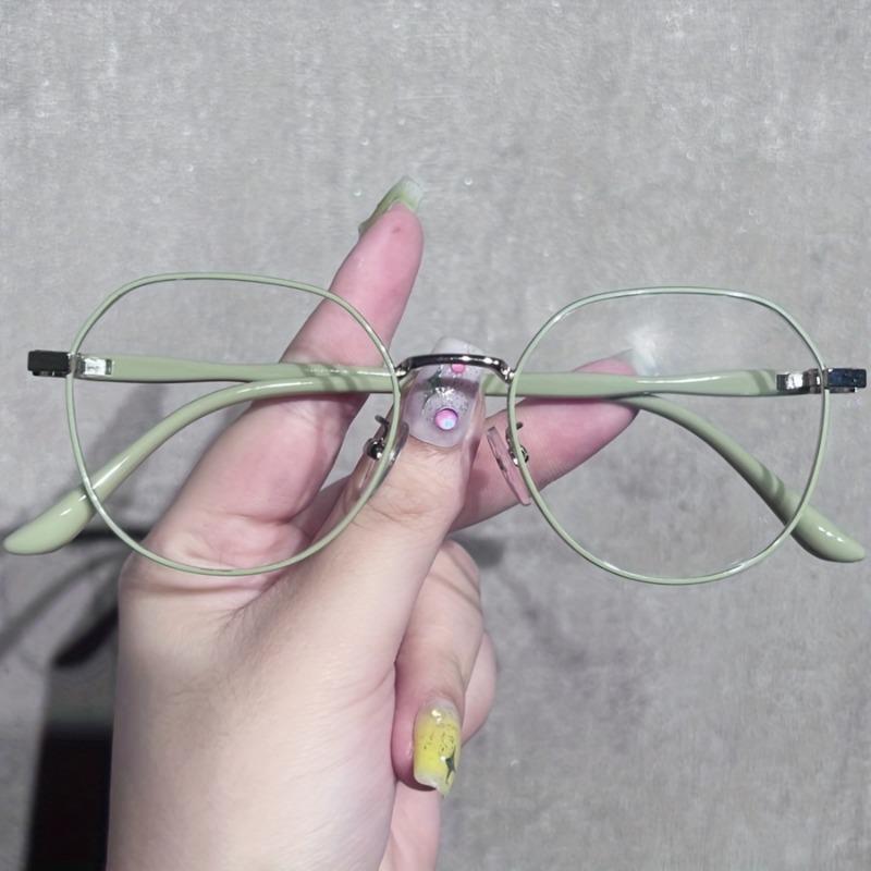 1pc Women's Fashionable Light Green Square Frame Glasses - Ultra-Lightweight Metal  Ideal for Office Study & Internet Use