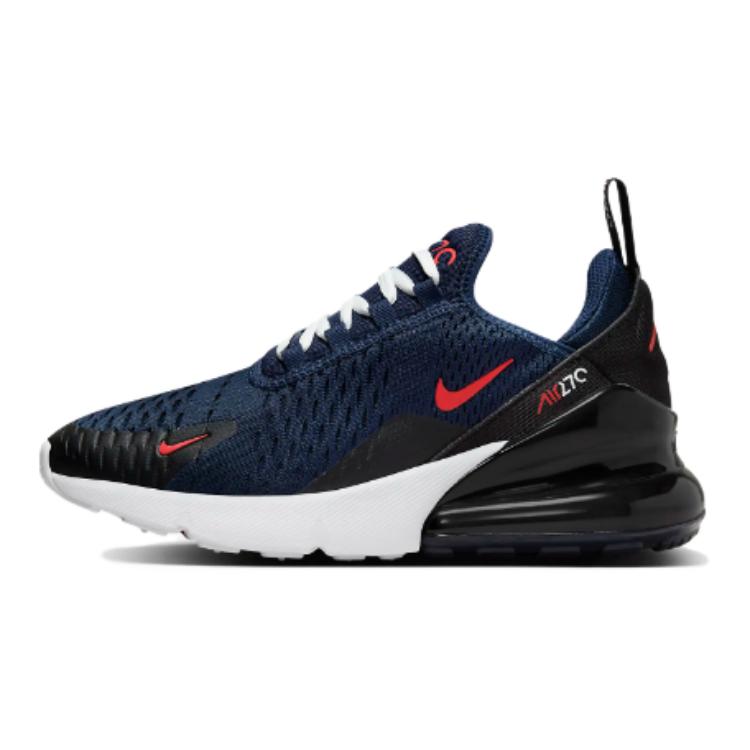 

Новые детские кроссовки Nike Air Max 270 с амортизацией, износостойким низким верхом, для бега, синие, детские 943345-410 36