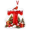 Christmas Acrylic Hanging Ornament, Red Snow Scene Letter Design, 2D Flat Decoration for Christmas Tree and Home Holiday Decor