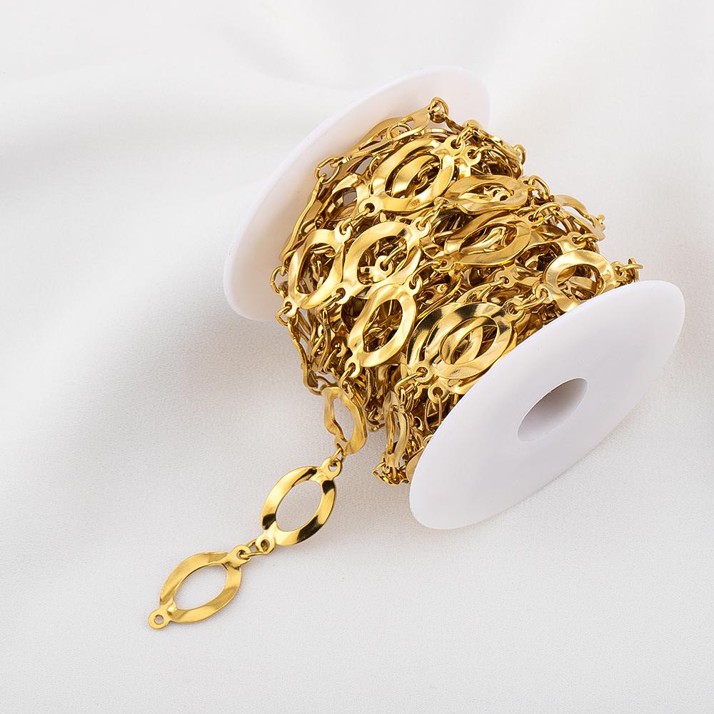 1Meter PVD Plated Stainless Steel 11x21.5mm Big Hole Circle Chains Jewelry Making Link Chain DIY Necklaces Bracelets Wholesale