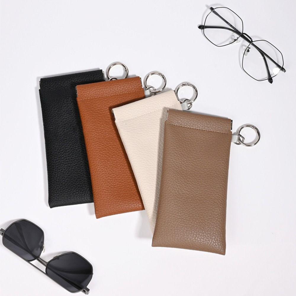 With Glasses Cloth Glasses Bag Soft PU Earphone Storage Eyewear Pouch Protective Cover Waterproof Sunglasses Case