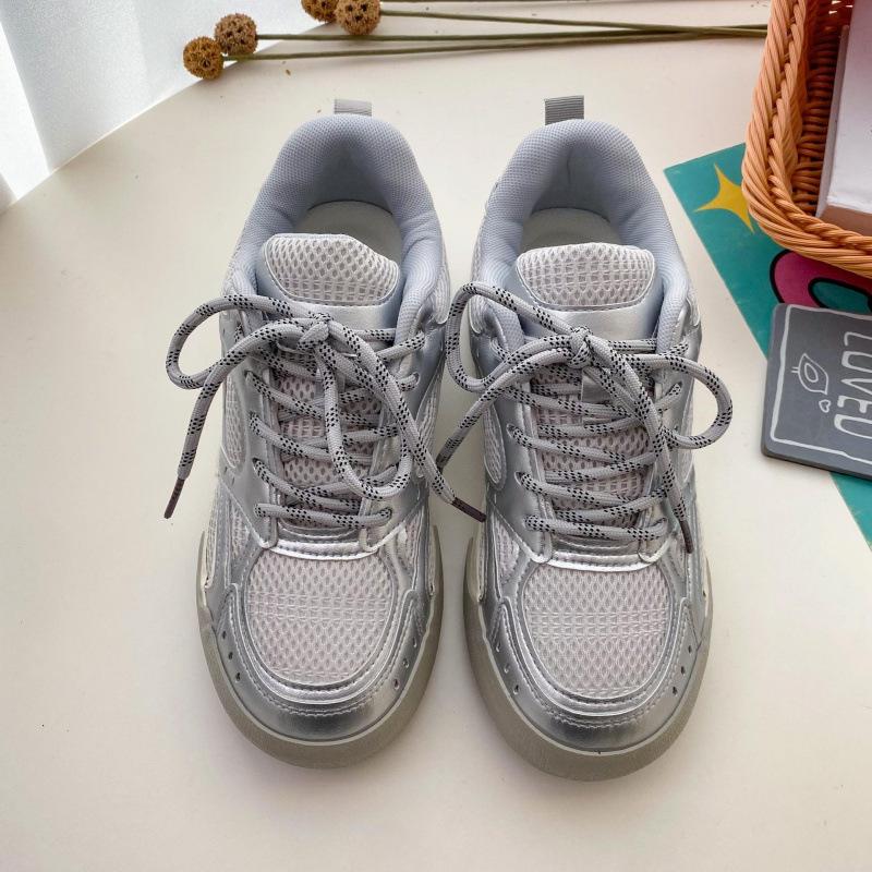 ns Korean version of women's shoes spring 2025 student mesh breathable fashion sports casual shoes white shoes women