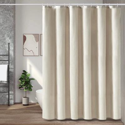 BTTN Duş Lüks Keten Ağır Banyo Lüks Ünite Giyinme ve Dekoratif Banyo Küf Katı Bej Perde, Doku, Perde, Kalın,