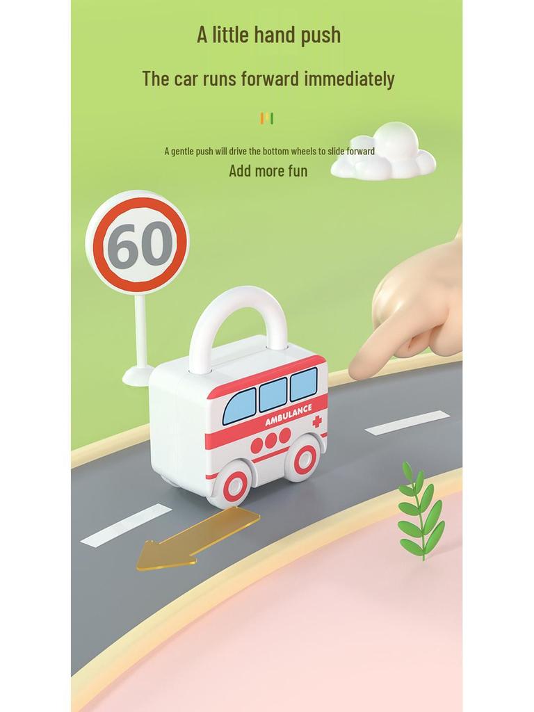 Sliding Toy Car - Educational Padlock Vehicle for Kids