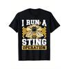 I Run A Sting Operation Bee Graphic Tee Men Casual Cotton Short Sleeve TShirt