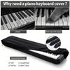 Housse Complète pour Clavier de Piano Électrique 61/88 Touches Étanche à la Poussière Cordon de Serrage Fermeture Housse de Protection pour Clavier de Musique