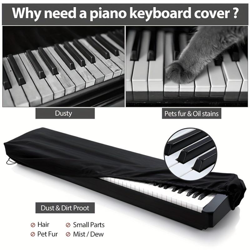 Housse Complète pour Clavier de Piano Électrique 61/88 Touches Étanche à la Poussière Cordon de Serrage Fermeture Housse de Protection pour Clavier de Musique