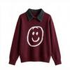 2026 Autumn/Winter Korean Style Smiley Face Sweater - Age-Reducing Cute Casual Versatile Pullover Knit Top