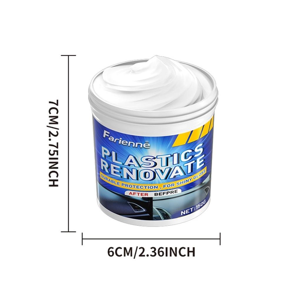 150G Plastic Part Black Renovator - Interior Maintenance Tool, Quick Repair for Car Seats, Dashboard, Tires, with Sponge, Easy O