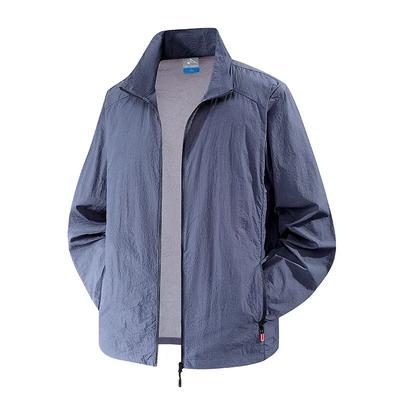 Jaqueta Masculina UPF 50+ Leve Oversize Zíper Completo Casacos de Proteção Solar Camisas de Manga Comprida para Homens Caminhada Pesca Bolsos com Zíper