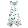 Robe mi-longue décontractée à col rond et sans manches pour femme, imprimé floral vintage avec ourlet irrégulier