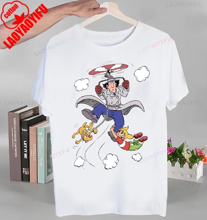Animiertes Inspektor Gadget T-Shirt Oberteile Animiertes Inspektor Gadget T-Shirt Hochwertige Baumwolle