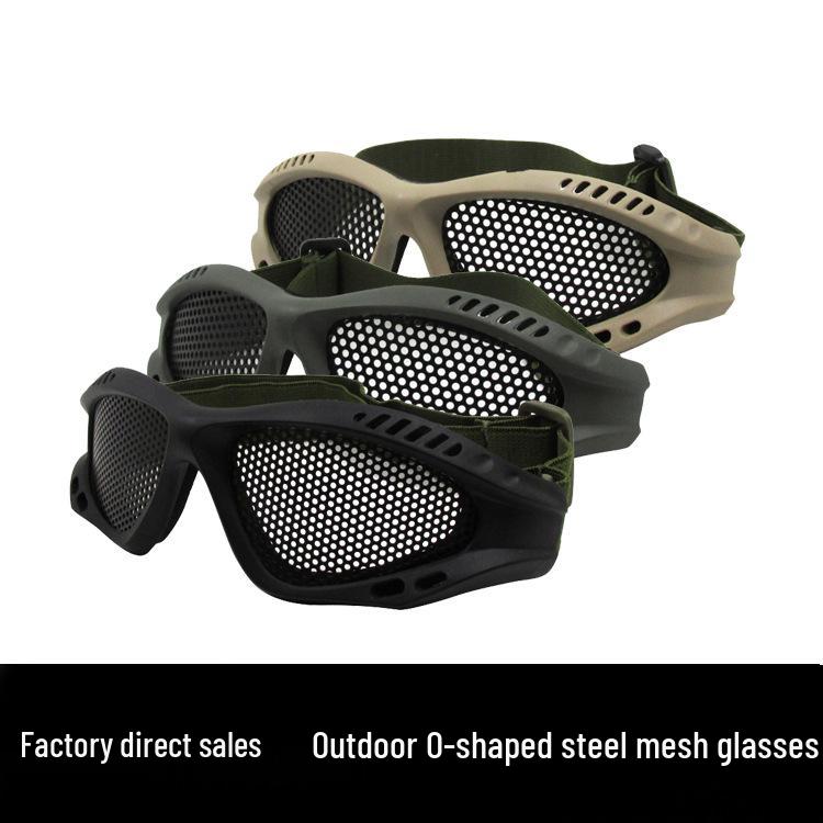 

Three-Color Impact-Resistant CS Game Metal Mesh Goggles Mud