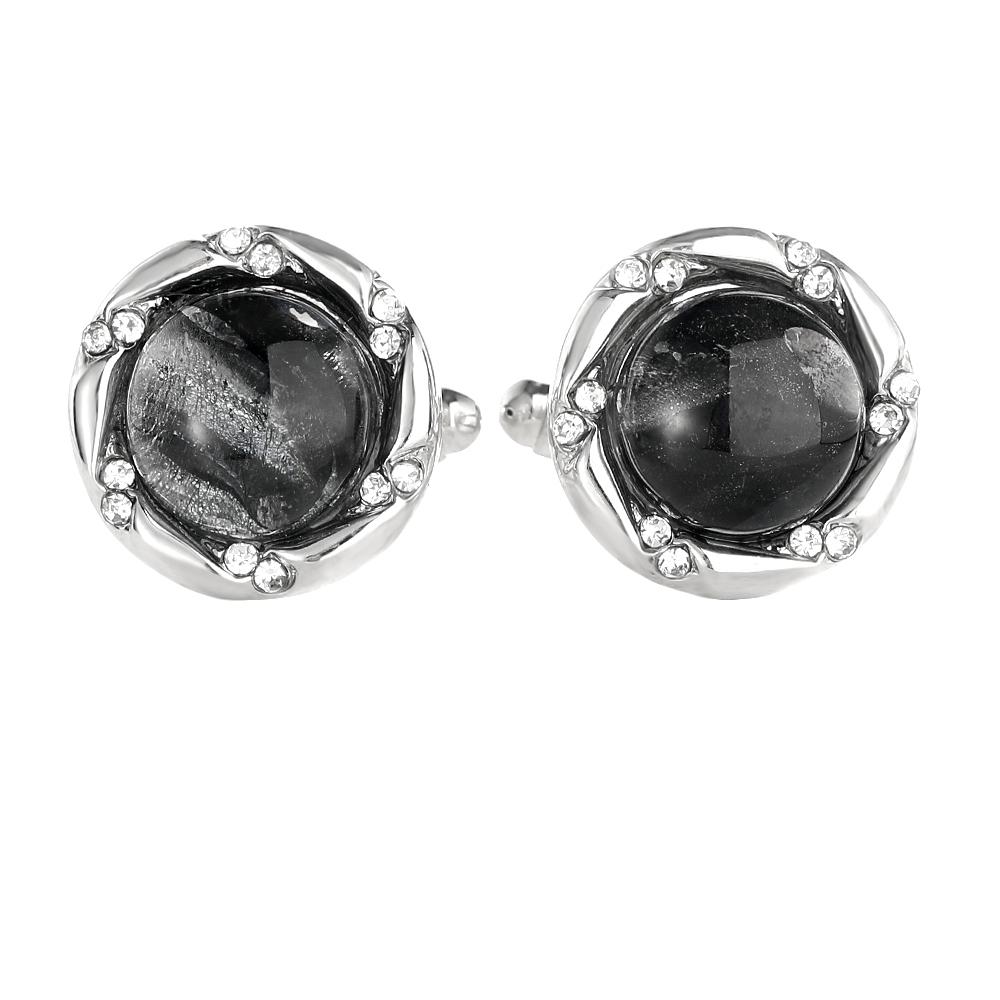 

Dazzling Helicoid Around Colorful Glaze Cabochon Crystal Cufflinks For Men Party Jewelry