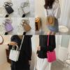 Stylish Pu Leather Women's Black Shoulder Bag 2023 Trendy Small Square Handbag