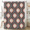 Classic Shower Curtain Decor Gray Pink Beige Geometric Printed Waterproof Fabric for Bathroom Home Decoration by Taur