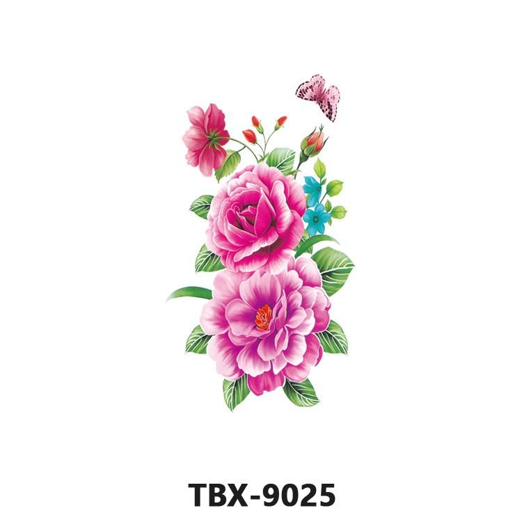 6/1 Sheets Waterproof But Removable Colorful Temporary Tattoo Flower Tattoo
