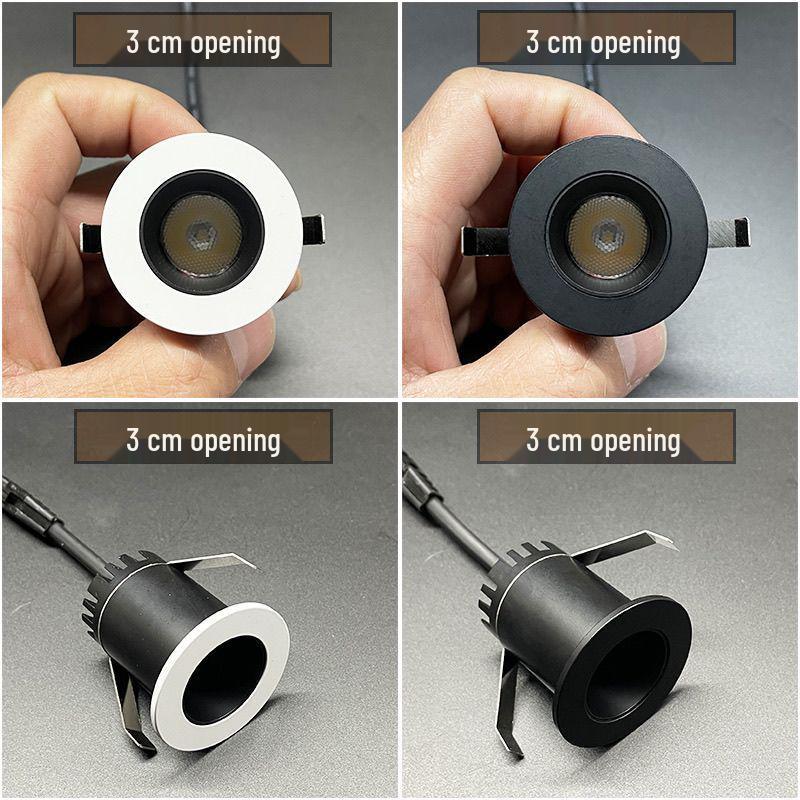 Mini Anti-Glare LED Cylinder Spotlight, 3cm Recessed Opening, 3W/5W, 40mm for Jewelry Display