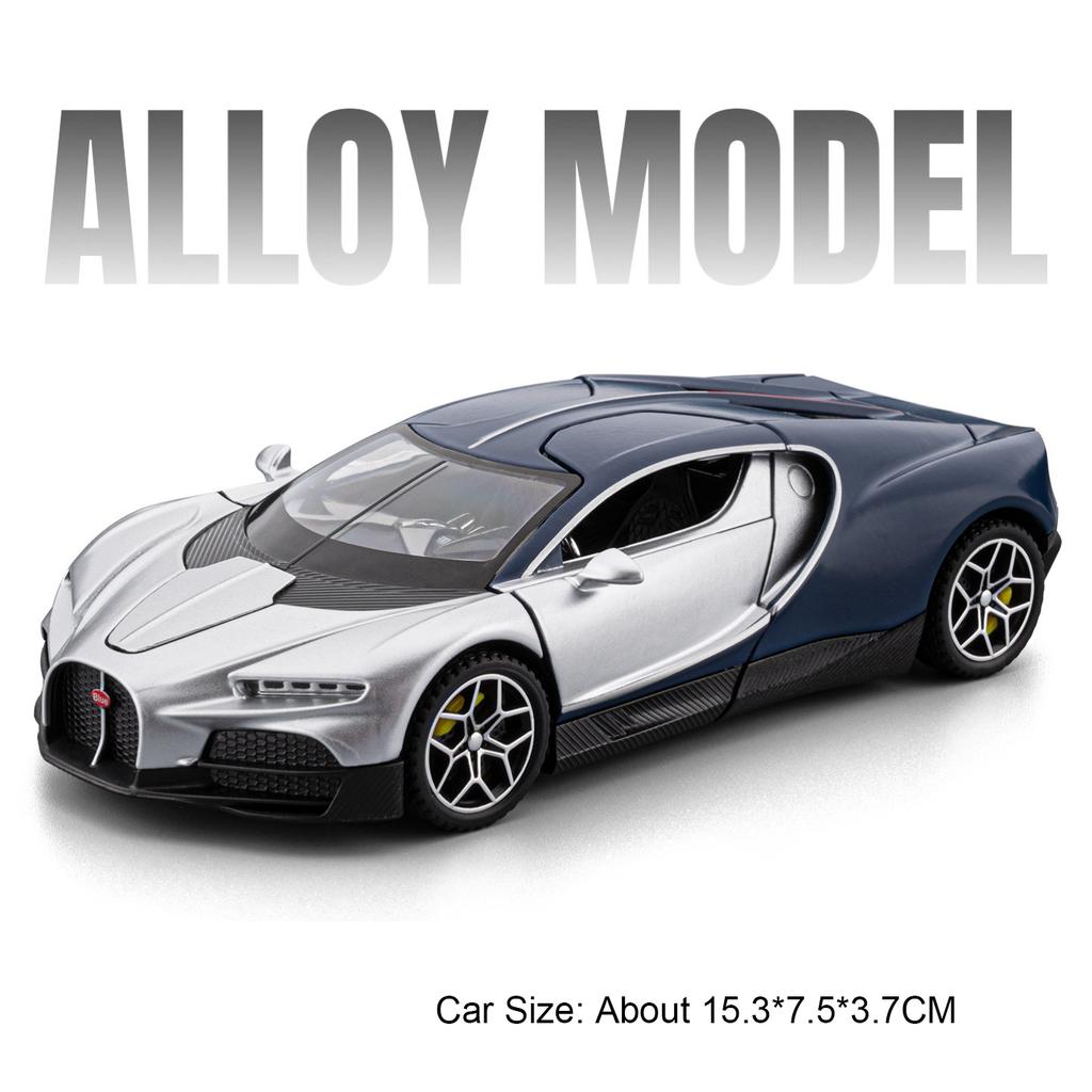 1:32 Scale Tourbillon Atlantic Sports Car Model Toy Pull Back Doors Opened Supercar Sound Light Toys Holiday Celebrations