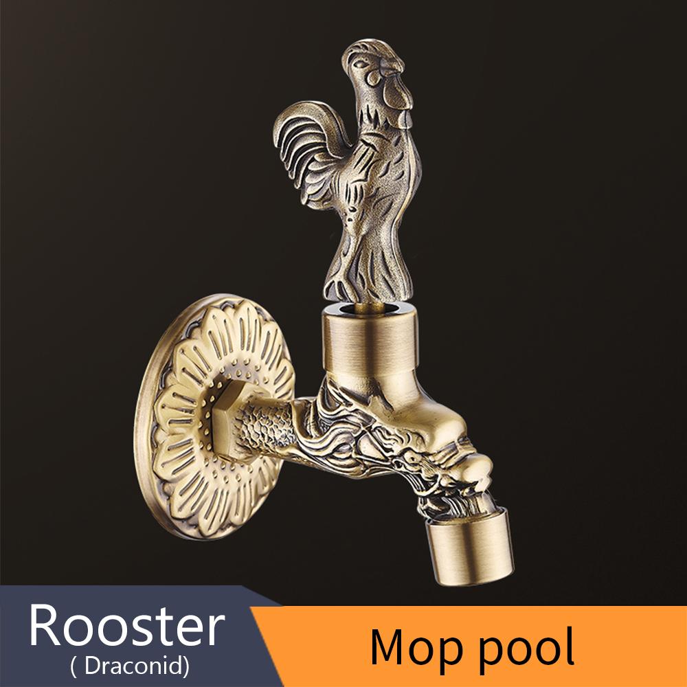 Bidcock Faucet Antique Bronze Dragon Carved Tap Bathroom Mop Faucet Washing Machine Faucet Outdoor Faucet For Garden 811573