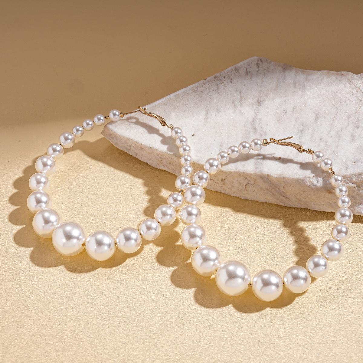 Серьги-гвоздики геометрической формы с имитацией жемчуга, серебряная игла, элегантный темперамент, модные серьги