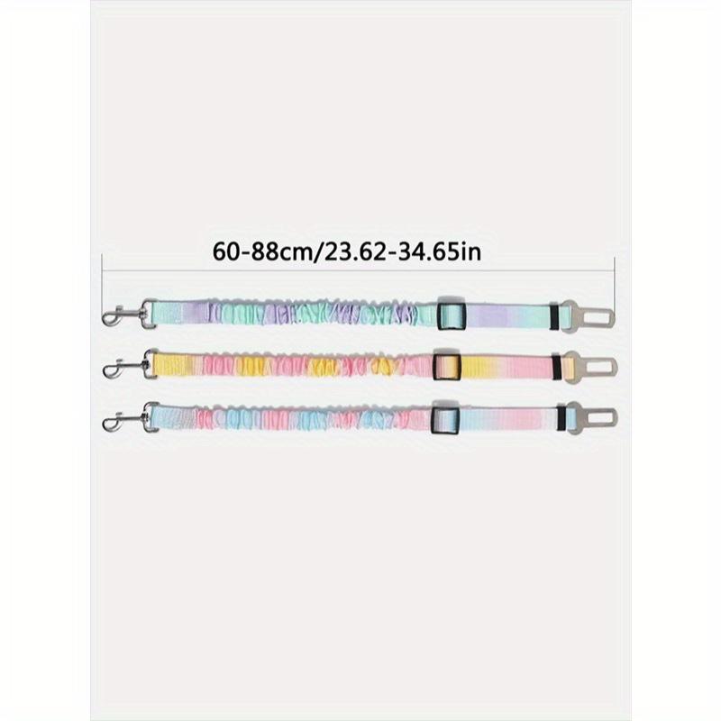 1pc Pet Car Safety Leash, With Elastic Shock Absorbing, Rainbow Style, Suitable For Pets Riding In Car